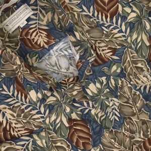 Natural Exchange Shirt Mens 3XL Blue Hawaiian Leaf Rayon Short Sleeve Aloha